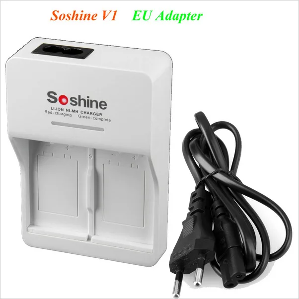 Горячая Распродажа Soshine V1 9V li ion Ni MH зарядное устройство с 2 входами: AC 90 250 В