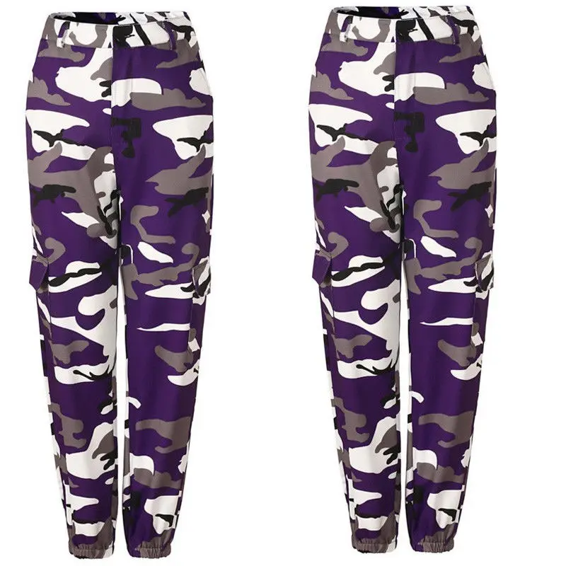 Purple S-3XL женские камуфляжные брюки повседневные штаны военные армейские боевые камуфляжные джинсы - Цвет: Purple