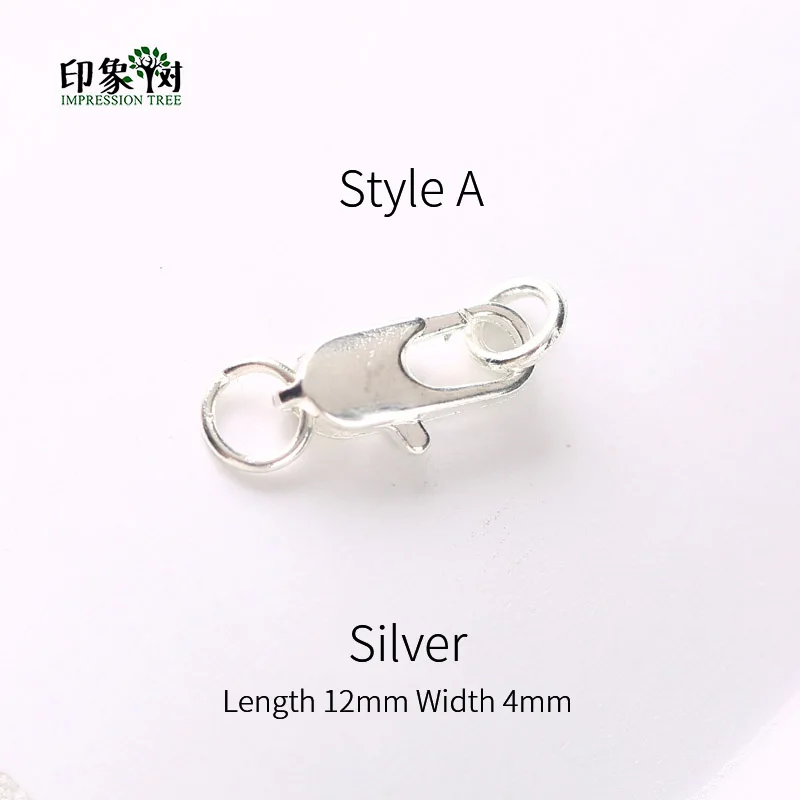 Style A Silver 10 pcs/Pack14X5 12X4mm металлические застежки Омаров коготь крючки с кольцами Наборы Серебряный, Золотой, родиевый пластины DIY Изготовление, поиск ювелирных изделий 11000 - Цвет: Style A Silver