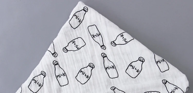 Milk Легкое большое муслиновое детское одеяло 110*110 см из органического хлопка, мягкое банное полотенце для новорожденных, многофункциональное детское полотенце B0002 - Цвет: Milk