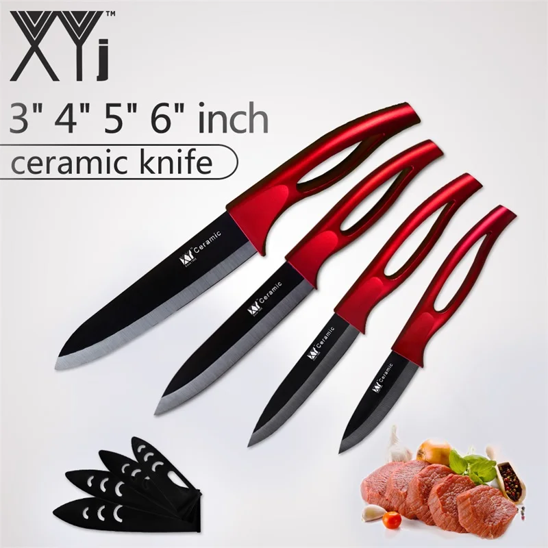 XYj 3 &quot4&quot 5 &quot6&quot керамические кухонные ножи Набор аксессуаров острое черное