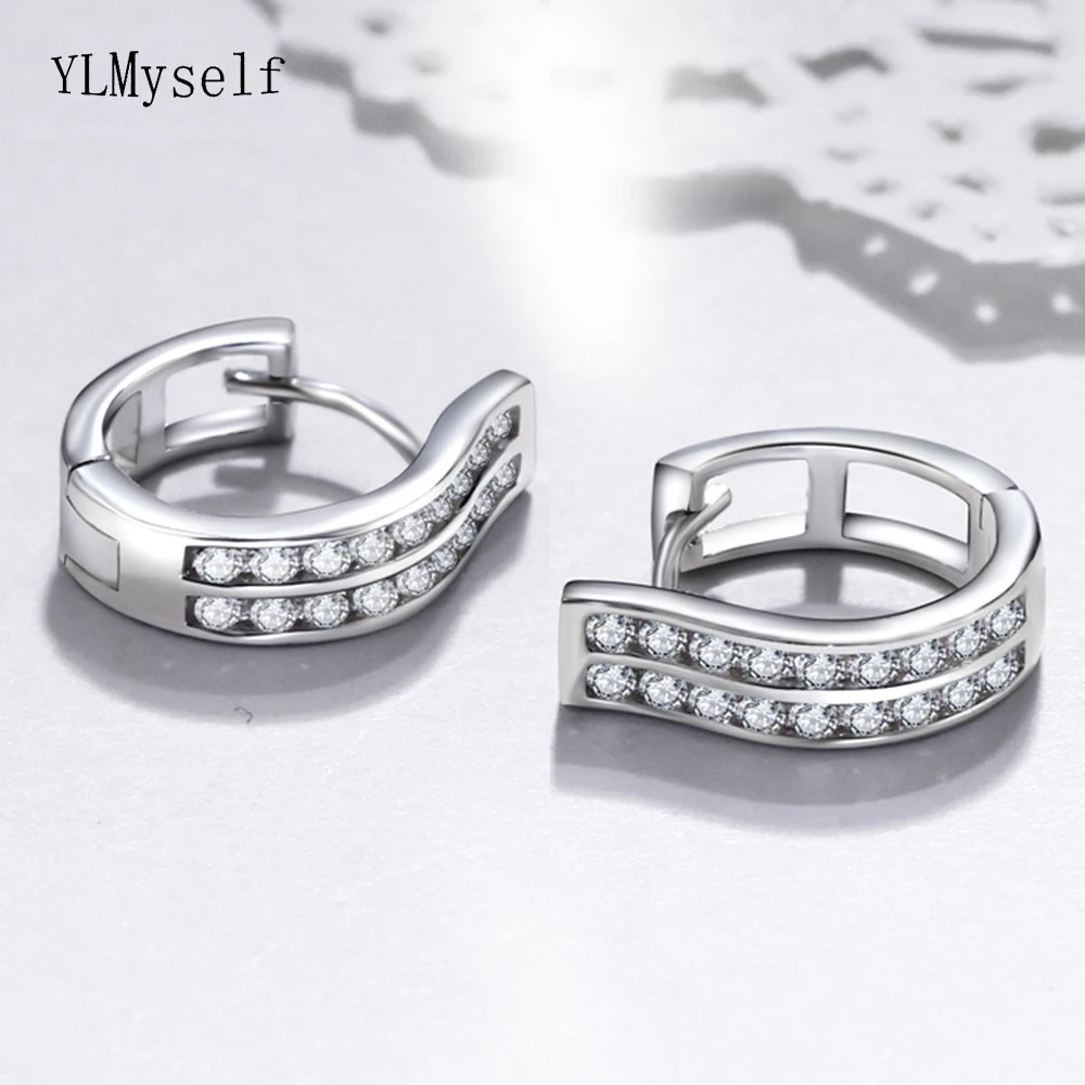 Серьги-кольца из настоящего серебра 92.5% пробы классические ювелирные изделия