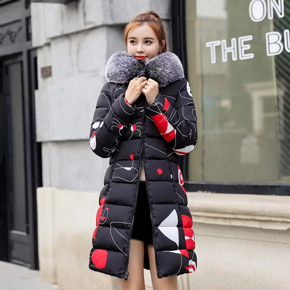 Зимняя женская длинная хлопковая стеганая повседневная одежда в европейском и