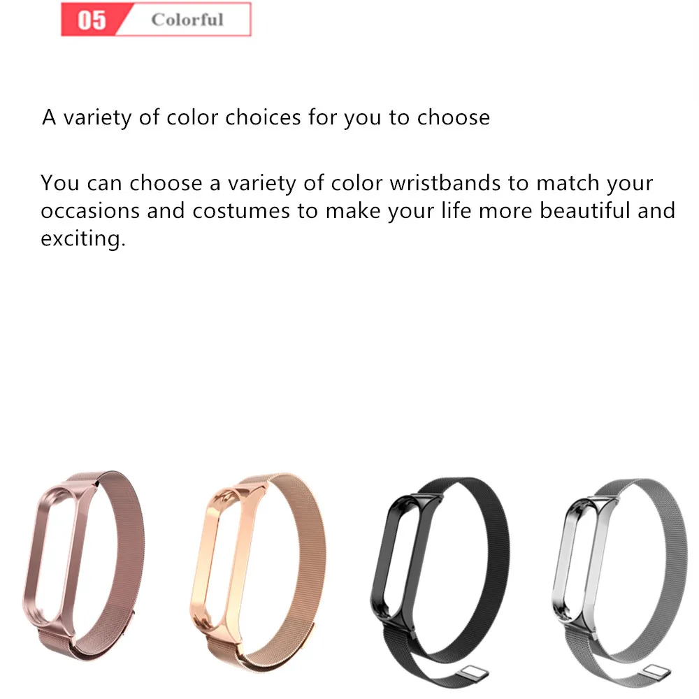 Магнитный ремешок Mi Band 3 металлическая безвинтовая нержавеющая сталь для Xiaomi