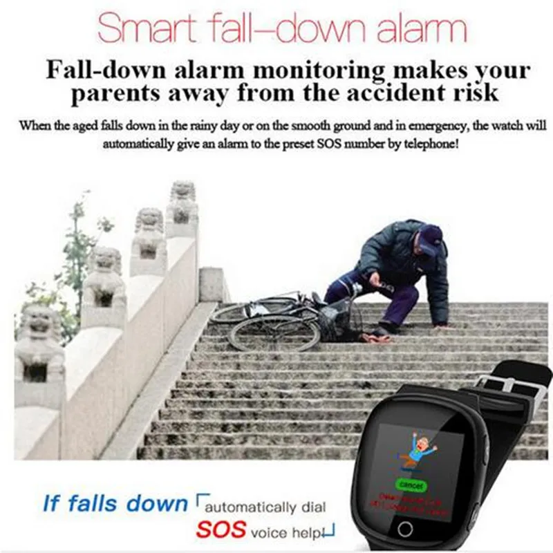 Fu & y Bill 2017 монитор сердечного ритма для пожилых людей Смарт часы D100 функция