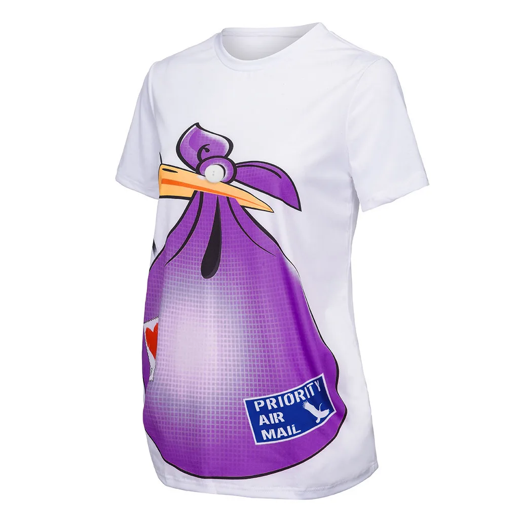 Женская одежда для беременных, ropa de mujer, для кормящих матерей, Милый Забавный принт, короткий рукав, Повседневная футболка, топы для беременных
