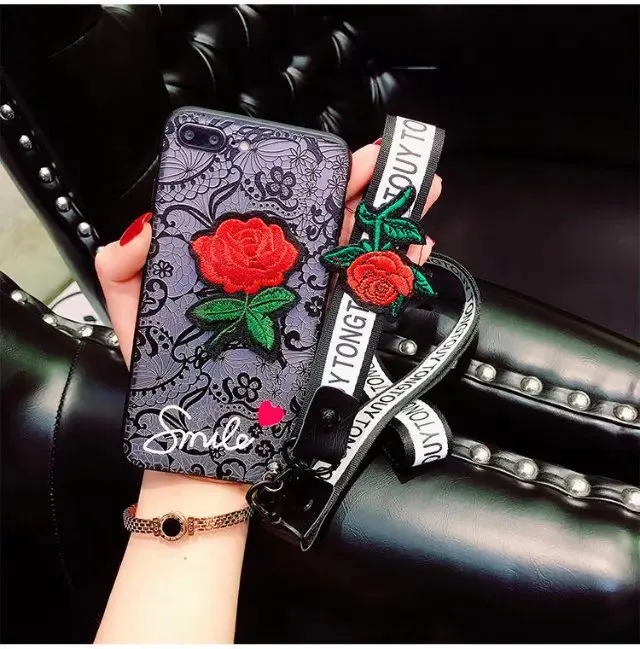 For vivo X21 Case Lace Painting Rose Embroidered Cover V9 V7 Plus X7 X7P X9 X9S X20P Y79 Y69 Y67 Y66 Y85 V5 |