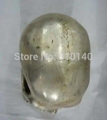 Замечательный тибетский серебряный большой череп голова смерти нетсук