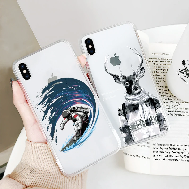 Милый чехол из ТПУ с изображением сердца для iPhone XS Max X XR 7 8 6S 6 Plus модный прозрачный