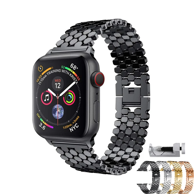 Ремешок из нержавеющей стали для apple watch band 42 мм 38 series 6/5/SE/4/3/2 металлический