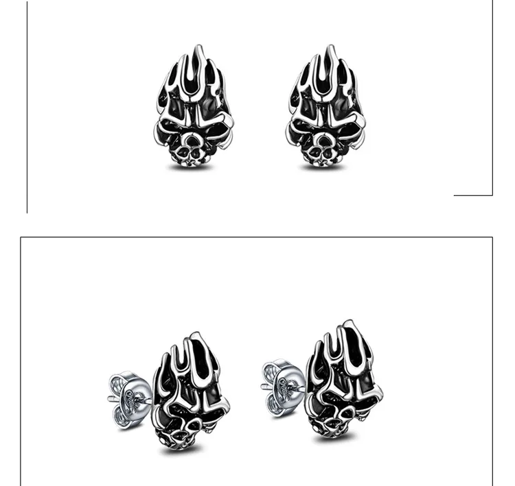 1 шт. оригинальные Винтажные серьги в виде черепа преувеличенные гвоздики стиле