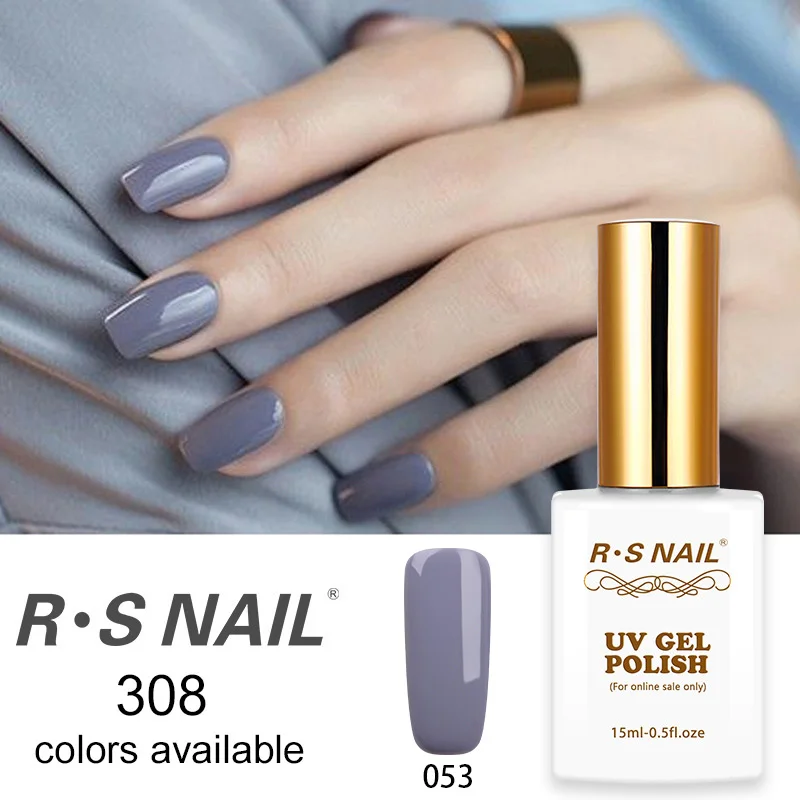 RS Nail 15 мл led uv Цветной Гель лак для ногтей No.053 французский маникюрный Набор лаков
