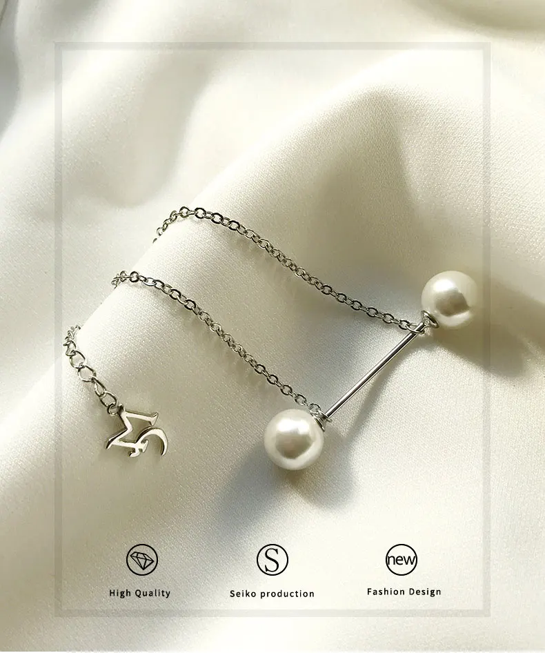 Hongye Silver 925 Jewelry Pearl Bracelets Women Wrist Accessories Elegant Link Valentine's Day Lover Gifts Friendship Bracelet