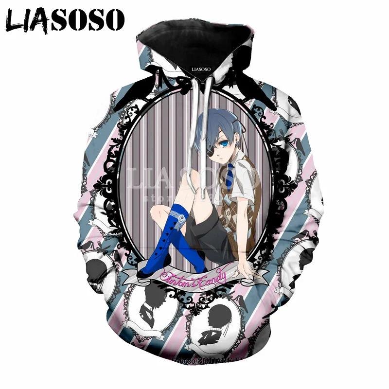 LIASOSO зимняя новая мода для мужчин и женщин 3D принт Аниме Черный дворецкий