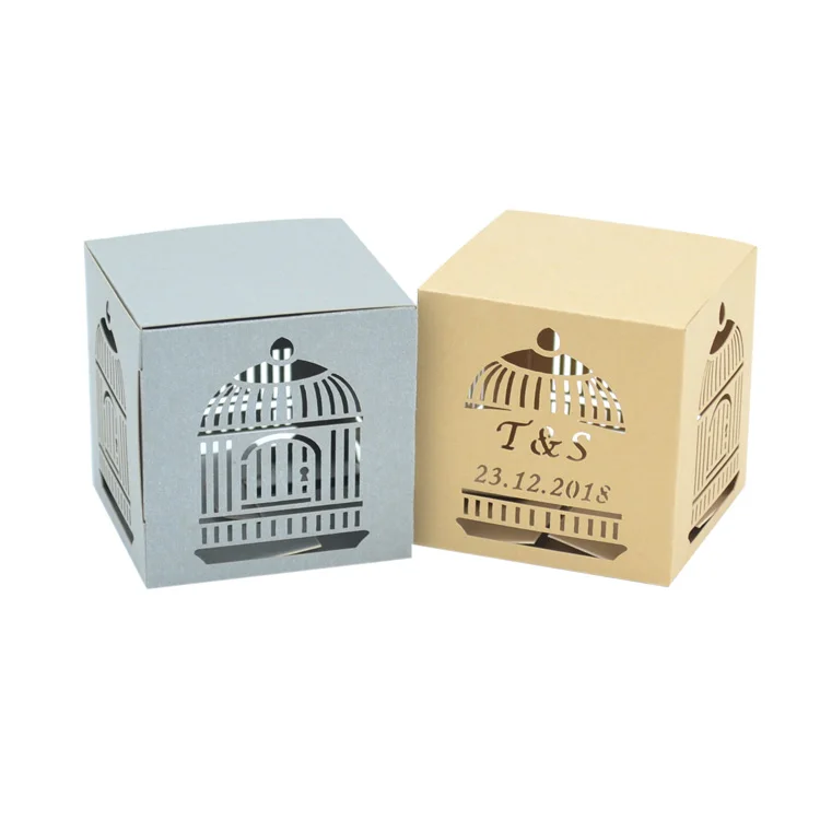 

Bird cage laser cut custom small favor boxes for wedding party candy packing