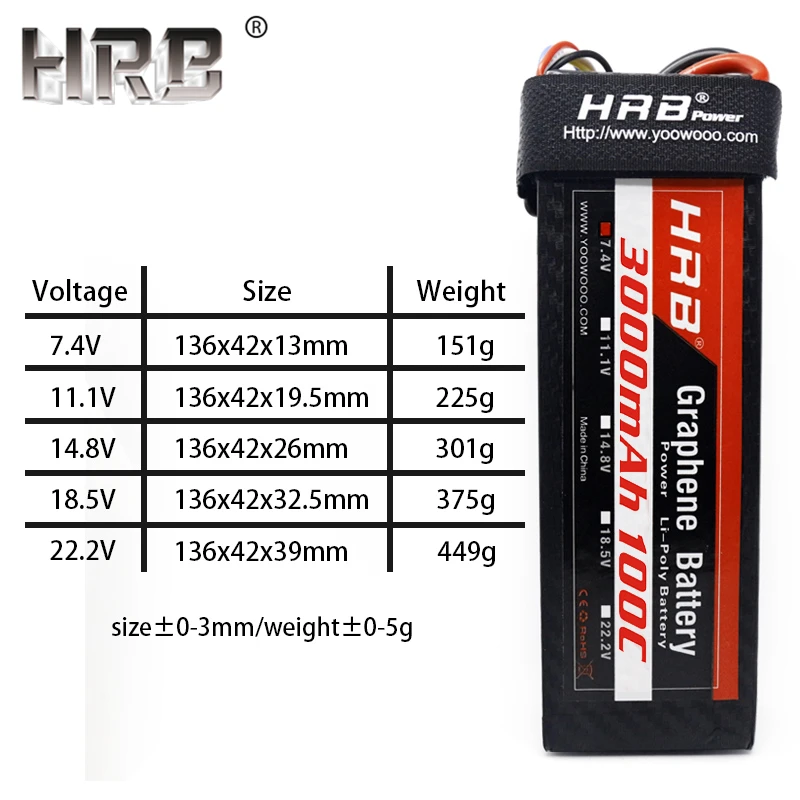 HRB Графен 2S 7,4 V 3000mah Lipo батарея 3S 11,1 V 4S 14,8 V 5S 18,5 V 6S 22,2 V 100C XT90 XT60 Deans T EC5 Запчасти для радиоуправляемых автомобилей и самолетов