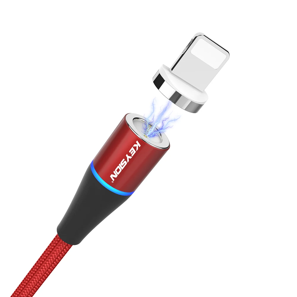 Red 1m KEYSION 5А Магнитный кабель type-C для huawei samsung Xiaomi USB C Быстрый Micro USB Магнитный зарядный кабель для телефона для iPhone 11 Xs 8 XR - Цвет: Red 1m