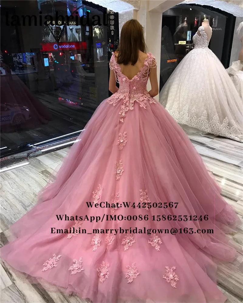Розовый сладкий 16 бальное платье Бальные платья Маскарад Винтаж кружево бисер плюс размеры обувь для девочек на день рождения Vestidos De 15 Anos