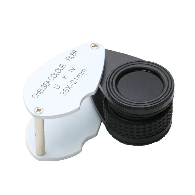 35X Складная Ювелирная Лупа Челси нефритовый цветной фильтр двойная линза