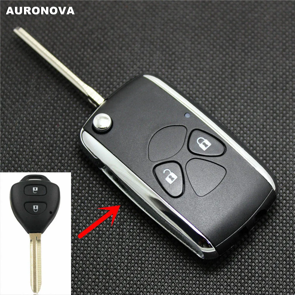 Новая Обновленная раскладная оболочка ключа для Toyota Rav4 Camry Avalon Matrix Corolla 2 кнопки