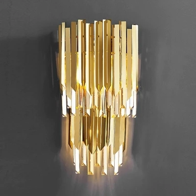 Новый дизайн двухслойные хрустальные настенные светильники современный