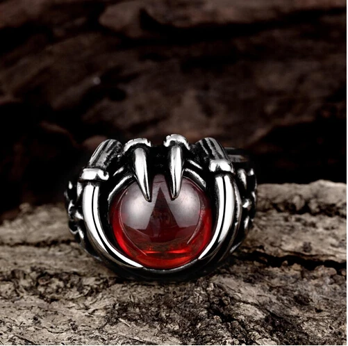 925 просеиватель покрытые кольца для женщин Европа большой красный камень