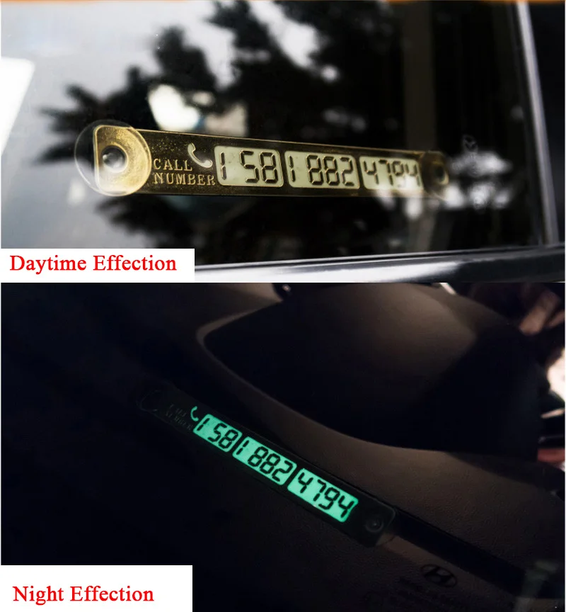 1 шт. автомобильная светящаяся наклейка для временной парковки с присосками и