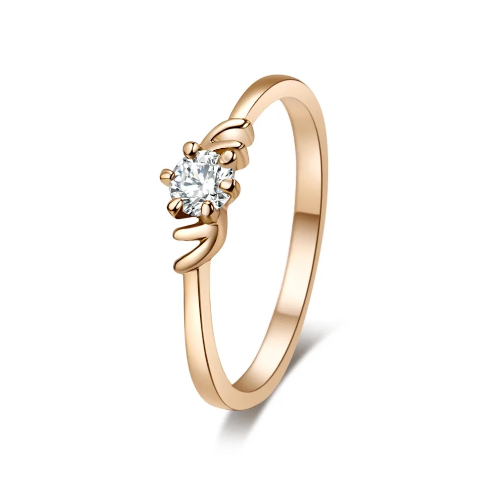 Роскошные обручальные кольца AAA с цирконом для женщин цвет розового золота