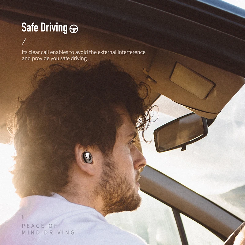 ROCK Переходник USB для зарядки в машине с беспроводными Bluetooth наушниками ухо