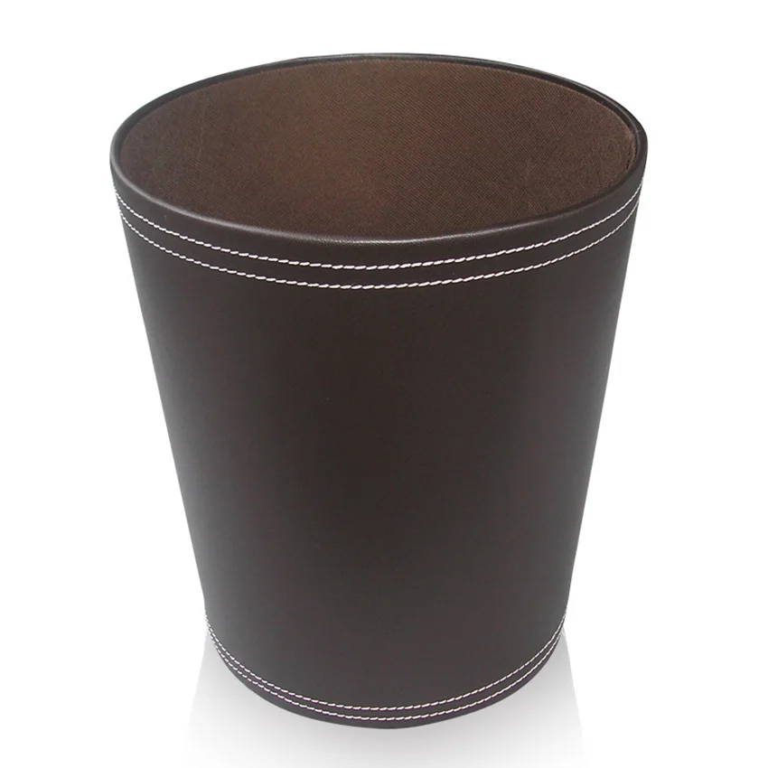 A018 Brown Ever Perfect H28cm круглый из искусственной кожи бытовые/Офисные мелочи отходы мусор мусорное ведро коричневый A018 - Цвет: A018 Brown