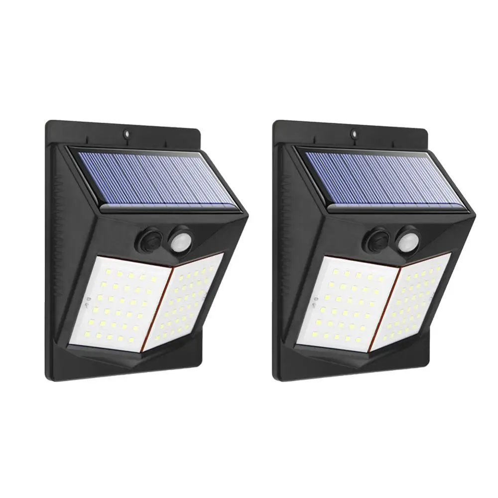 2pcs 60LED 3modes 40/60/80/96LED солнечный светильник движения Сенсор уличный садовый светильник по выгодной цене украшения ограждения лестницы Путь Двор охранной сигнализации солнечные лампы светильник Инж - Испускаемый цвет: 2pcs 60LED 3modes