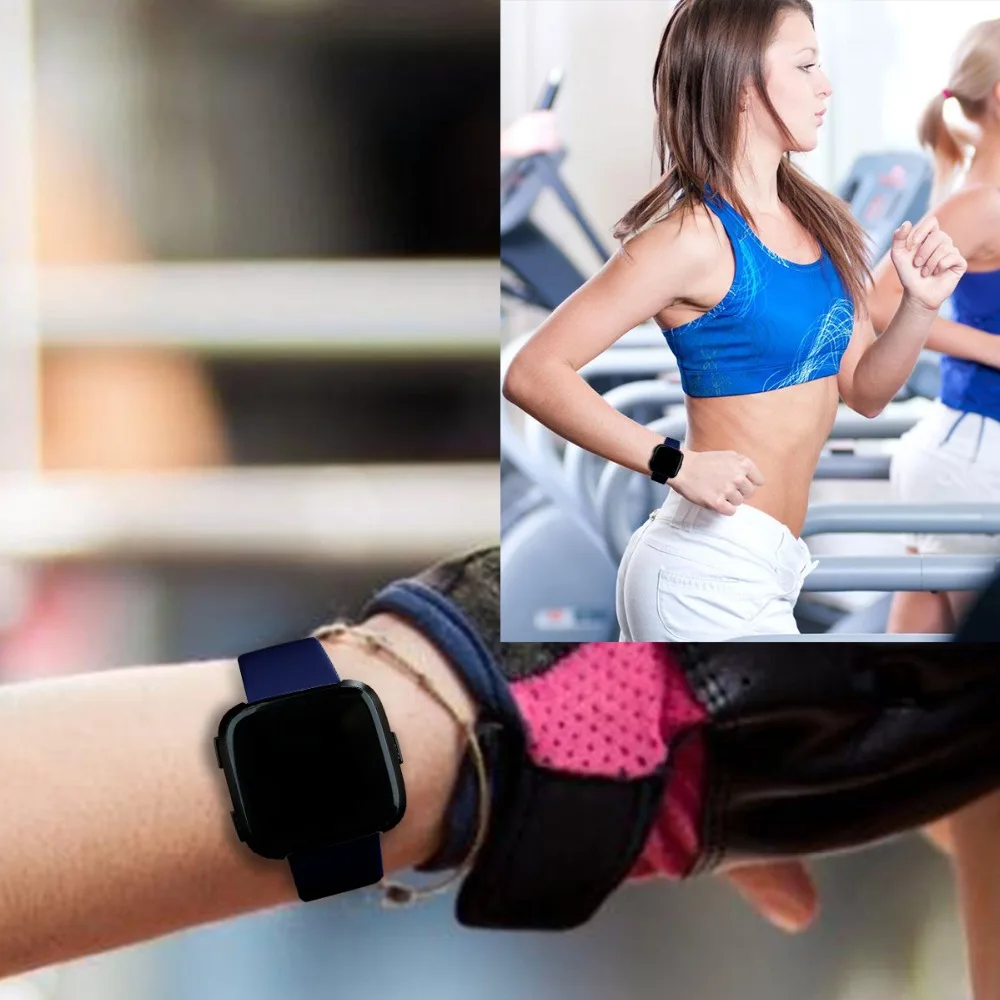Мягкий силиконовый ремешок для часов для Fitbit Versa Ремешок Браслет обратная Пряжка заменить Браслет для Fitbit Versa аксессуары S L