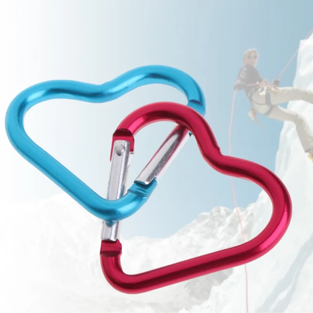 10 шт наружное кольцо алюминиевое сердце брелок Крюк Зажим для альпинизма