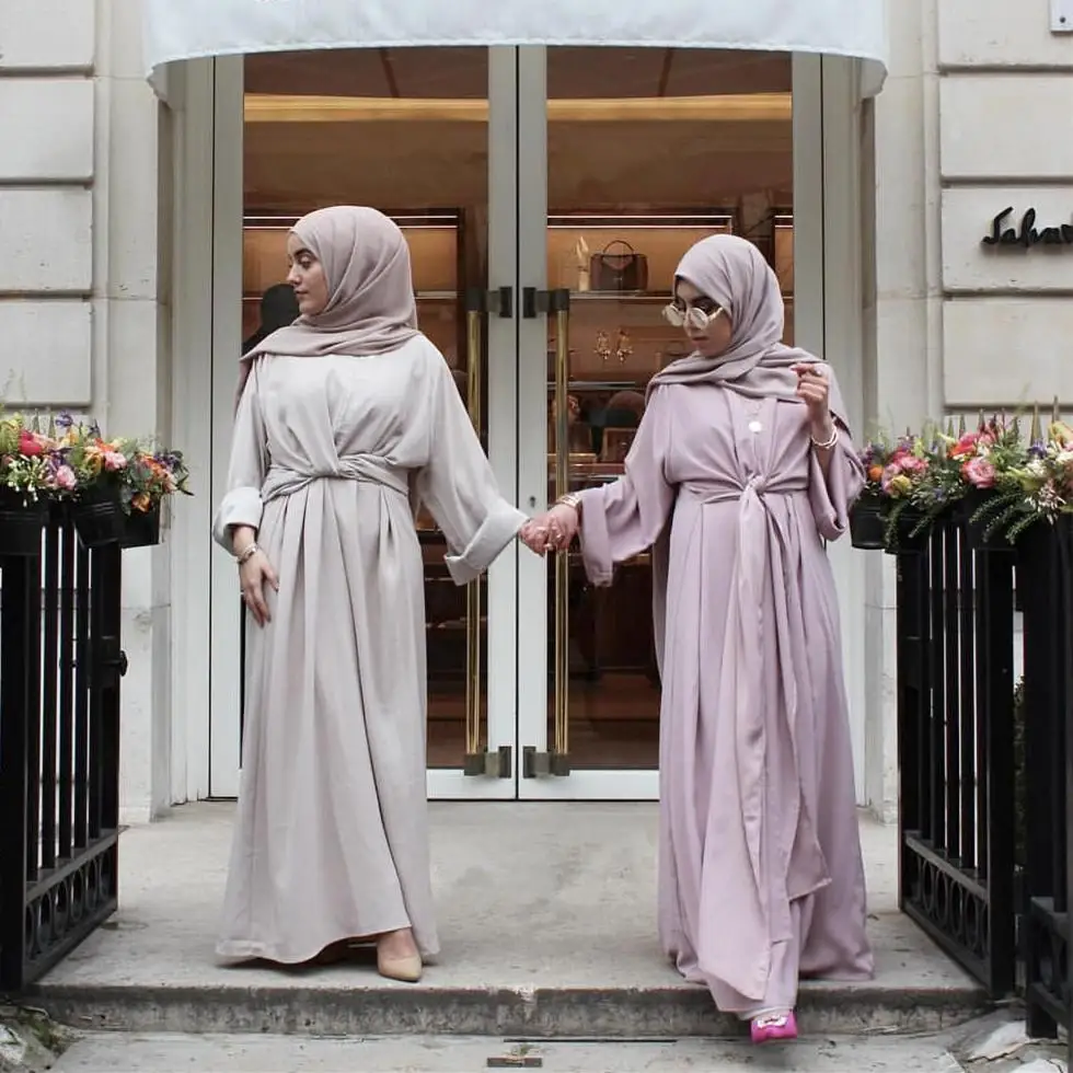 Платье Abaya мусульманское женское длинное Бандажное, турецкий Дубай, Малайзия, макси халат, повседневный свободный исламский арабский халат,...