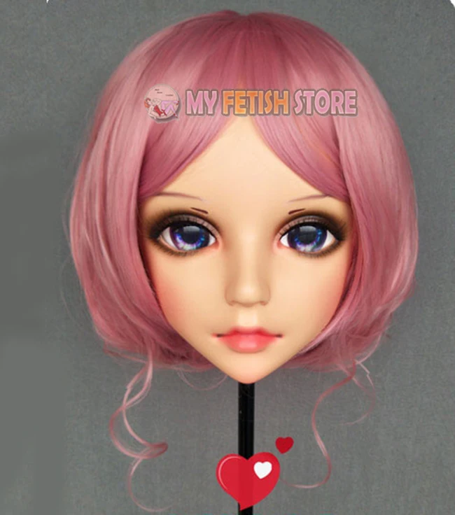 Hua-03) женские милые девушки смолы половина головы кигуруми BJD глаза кроссдресс косплей японского аниме ролевая маска Лолиты с глазами и парик