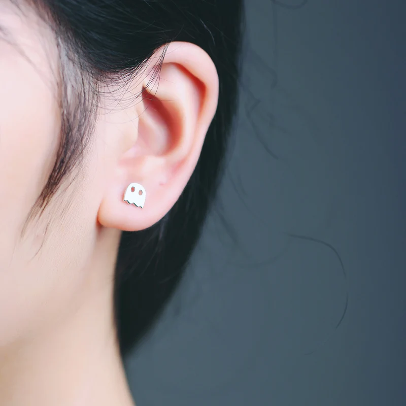 S92 цельные серьги из стерлингового серебра милые гвоздики в форме маленького