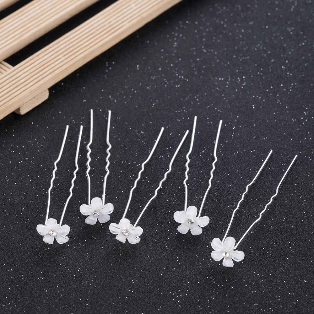 Минималистичные заколки для волос с искусственными ракушками и цветами