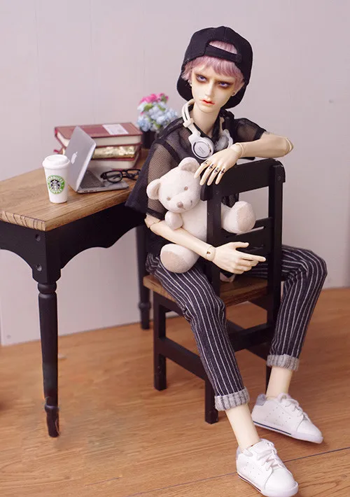 black Одежда для куклы BJD, повседневные спортивные штаны в полоску для 1/3, BJD SD13, размер куклы, штаны, аксессуары для куклы - Цвет: black
