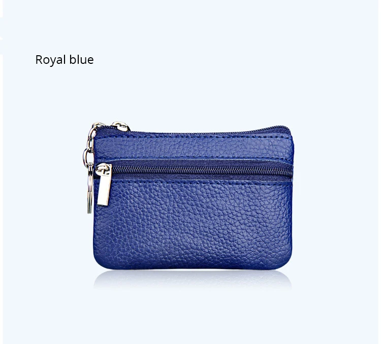 royal blue Модный женский мужской кошелек из натуральной кожи для монет/кошелек для ключей, многофункциональный Дамский кошелек с двойной молнией, мини-держатель для карт, брелок-кошелек - Цвет: royal blue