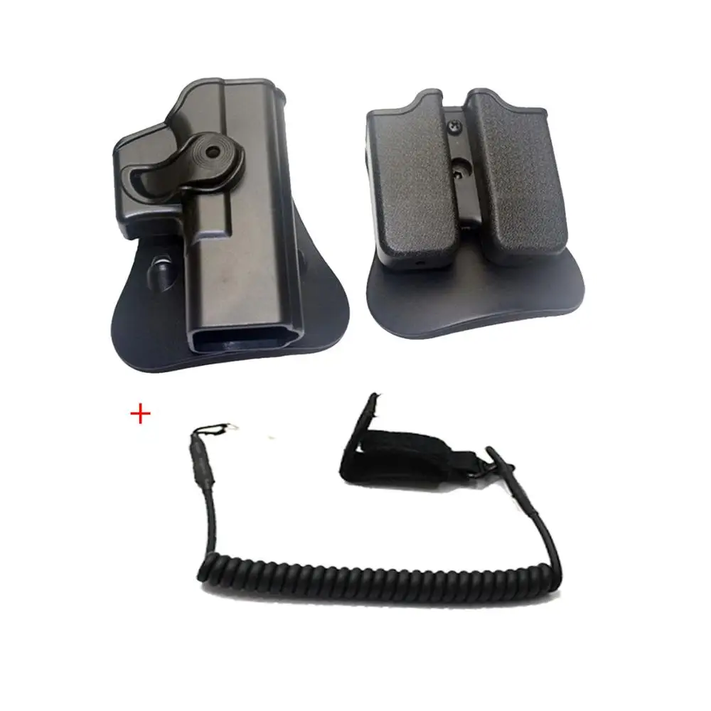 Тактическая кобура для Glock 17 19 IMI Glock с журналом Sling Belt - Цвет: Черный