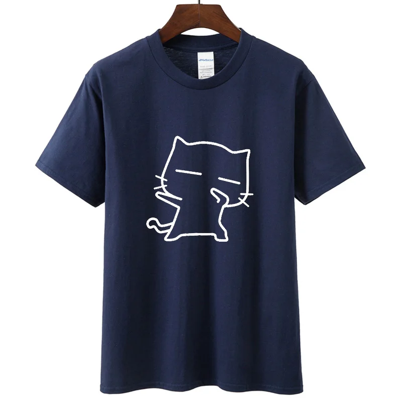 Футболка женская с рисунком кошки в стиле Харадзюку модный топ коротким рукавом