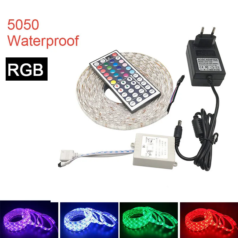 Светодиодный светильник SMD 5050 12 В водонепроницаемая лента для ПК RGB 60