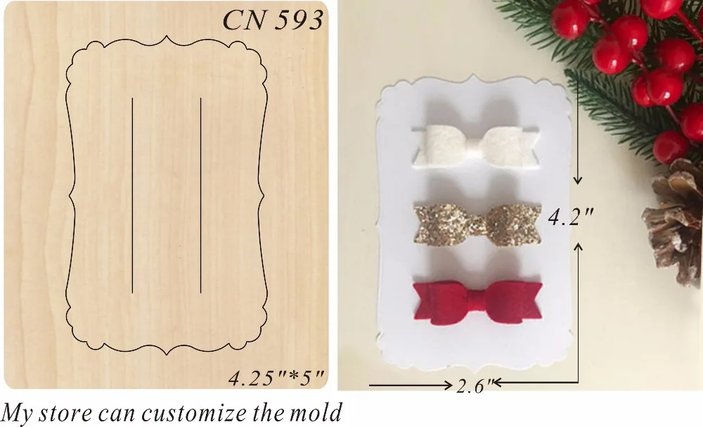 Заколка украшение для волос карточки 1 деревянные формы вырезанные аксессуары