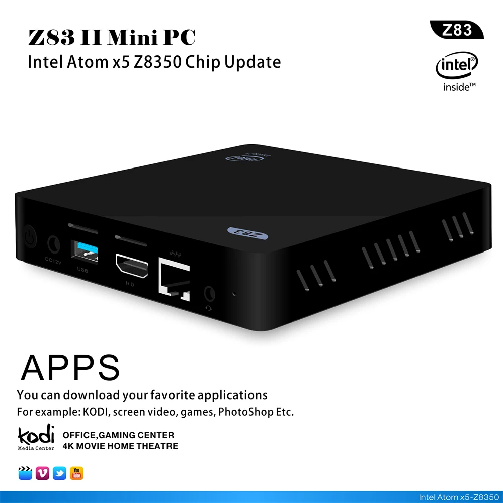Z83II приставка 10 Мини ПК baytrail Z8350 TV box HD дисплей 2G 32 GB windows10 телеприставке Media Player