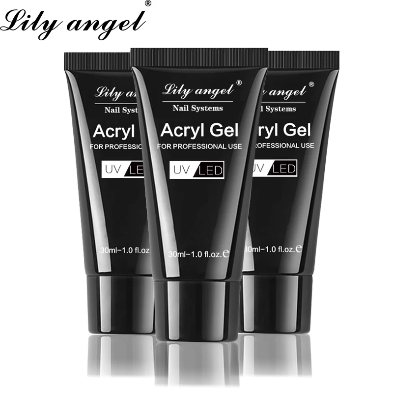 Lily Angel 30 мл акриловый гель для ногтей с кристаллами полигель 36 цветов легко обрабатывается Быстросохнущий акриловый гель для наращивания ногтей SJJ-1-36