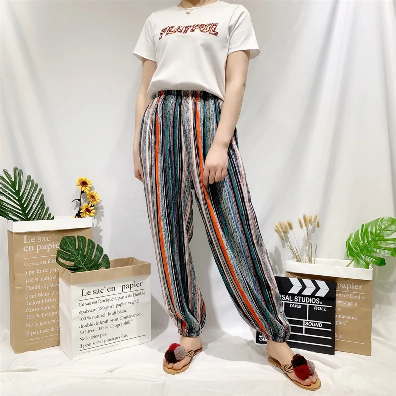 Daeyard женские брюки для сна весенние хлопковые с цветочным принтом сексуальное