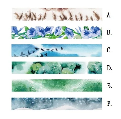6 видов конструкций 15 мм * 7 м Небесный Лотос цветок снежный узор японская Васи