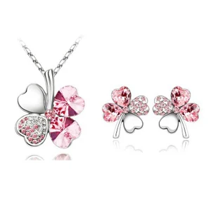 Женский ювелирный комплект из колье и серёг с австрийским кристаллом|jewelry sets|earring