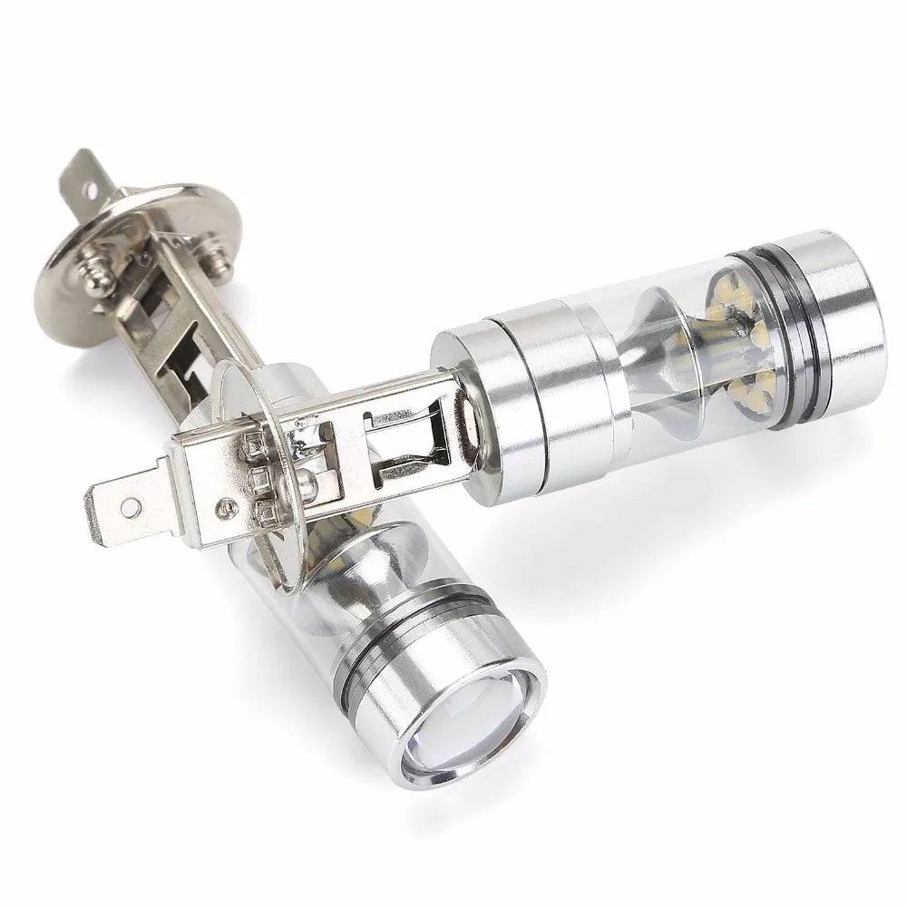 

2Pcs H1 100W 20*5W SMD Foglamp Bulb Cree XB-D Chips LED DRL Daytime Running Light Fog Driving Bulb