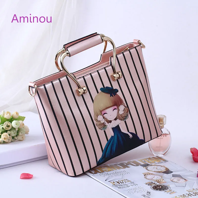 Aminou брендовые Дизайнерские повседневные сумки-шопперы для женщин с принтом